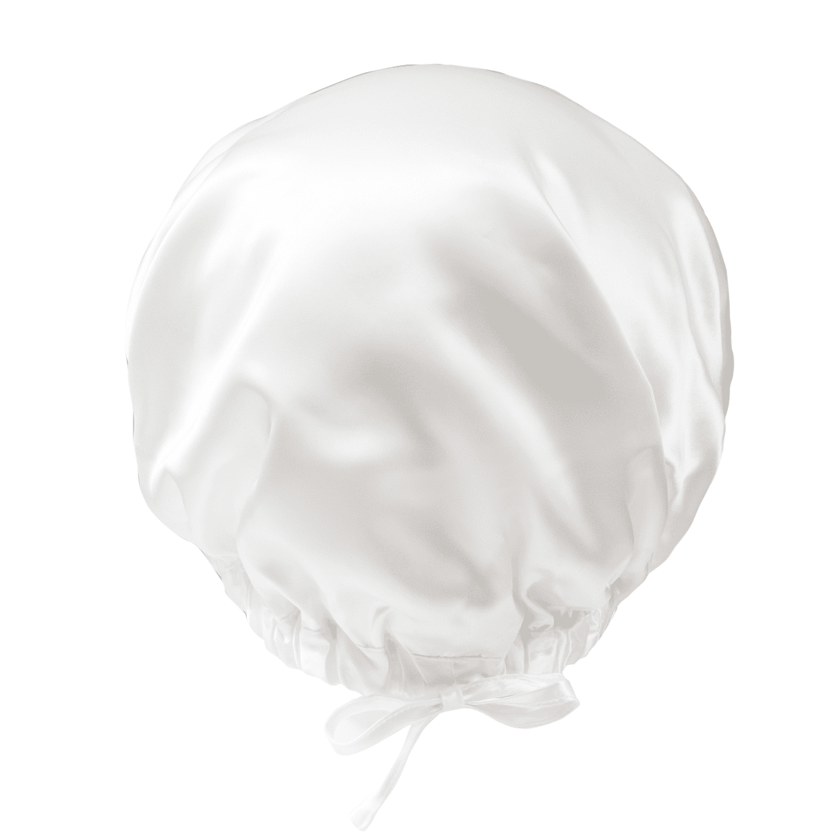Seidenkissenbezug aus satin, weißes seidenkissen mit Kordelzug, luxuriöses Seidenaccessoire, hochwertige Schlafaccessoires aus Seide.