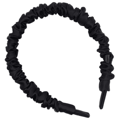 Seiden-Haarband in Schwarz von LoveSilk. Mit Haargummis.