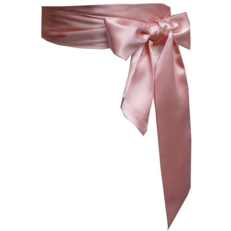 Puderrosa Seidenschärpe LoveSilk mit Schleife.